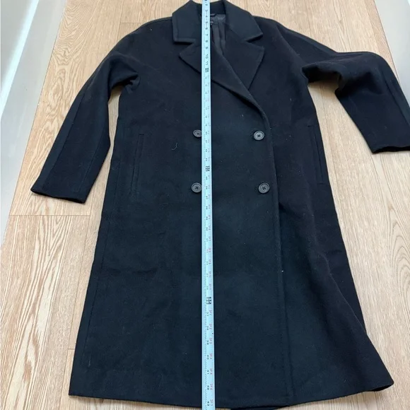 Quince Italian Wool Double-Breasted Slouch Coat Black Size small NWOT - Picture 7 of 8